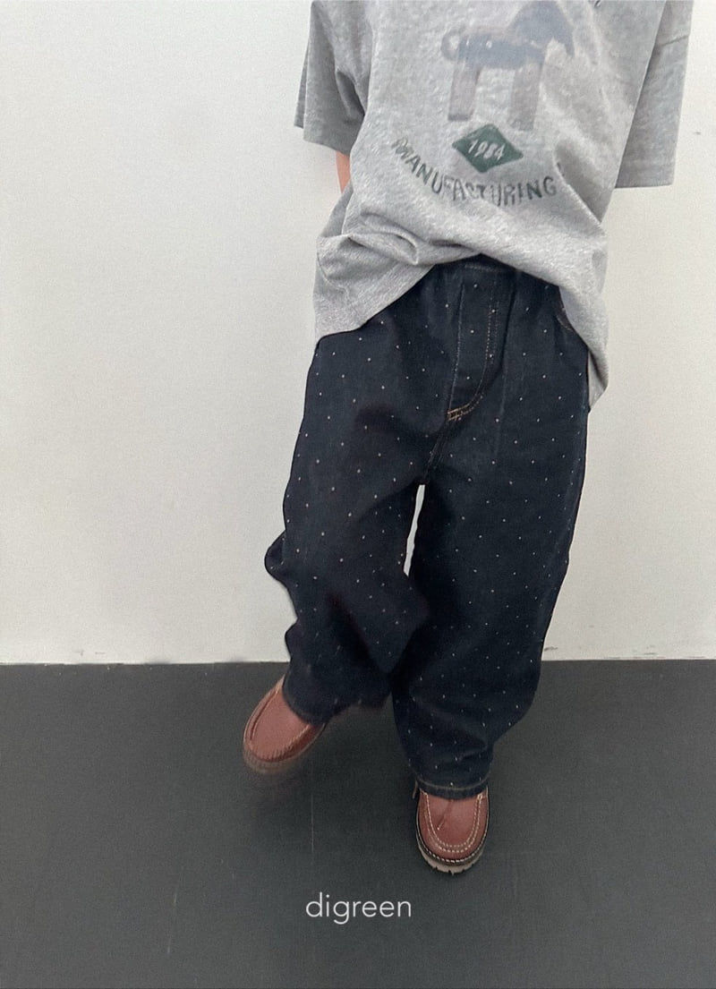 Digreen - Korean Children Fashion - #minifashionista - Dot Denim Pants - 8
