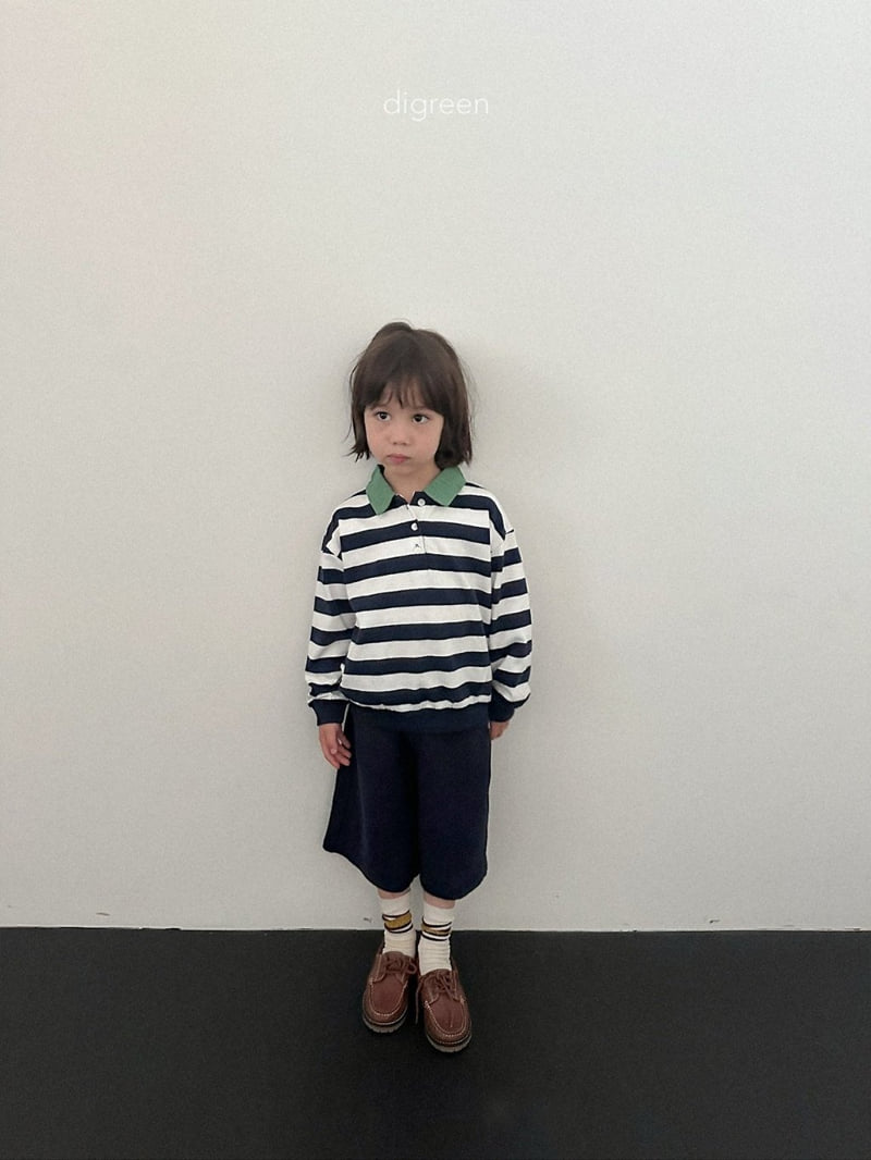 Digreen - Korean Children Fashion - #minifashionista - Striped Collar Sweatshirt - 5