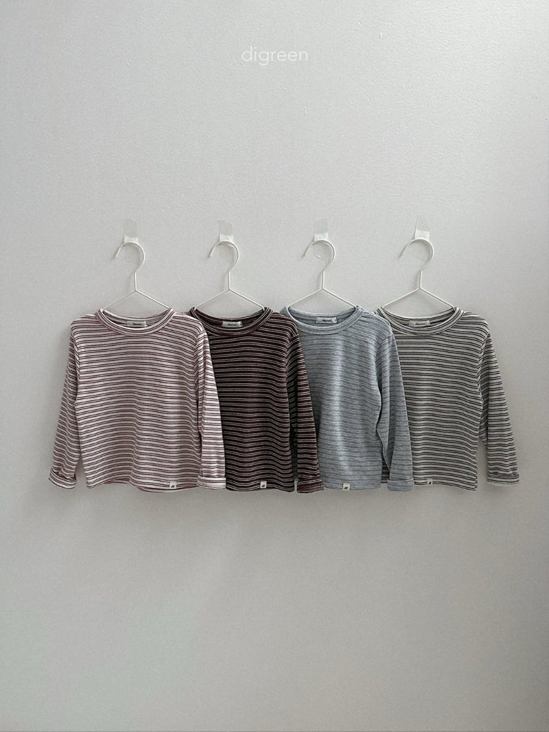 Digreen - Korean Children Fashion - #prettylittlegirls - Striped Latte Tee
