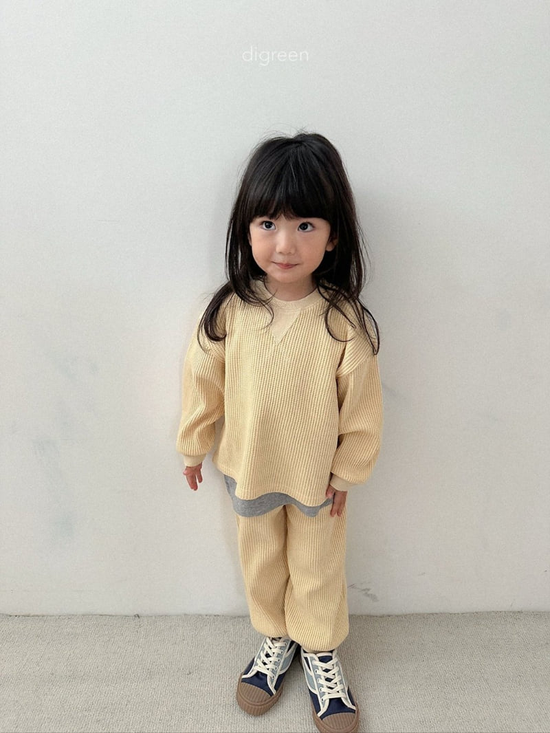 Digreen - Korean Children Fashion - #prettylittlegirls - Flat Waffle Sweatshirt - 10