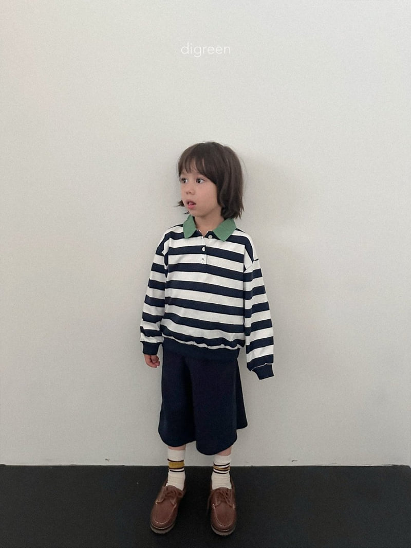 Digreen - Korean Children Fashion - #prettylittlegirls - Striped Collar Sweatshirt - 6