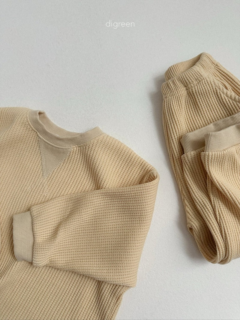 Digreen - Korean Children Fashion - #toddlerclothing - Flat Waffle Sweatshirt - 12