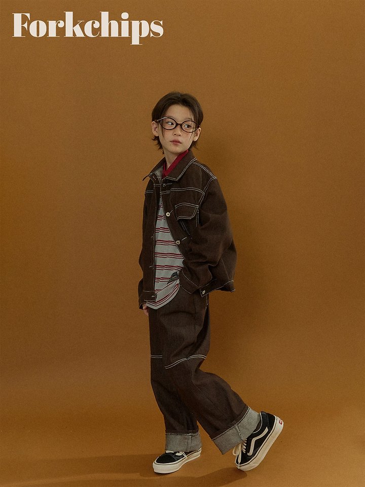 Fork Chips - Korean Children Fashion - #kidzfashiontrend - Union Roll-Up Pants - 4