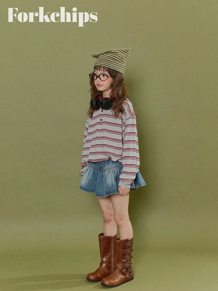 Fork Chips - Korean Children Fashion - #Kfashion4kids - Dusty Collar Tee - 10