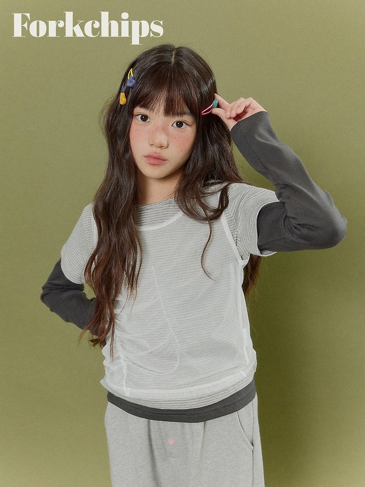 Fork Chips - Korean Children Fashion - #Kfashion4kids - Vivid Layered Tee - 6