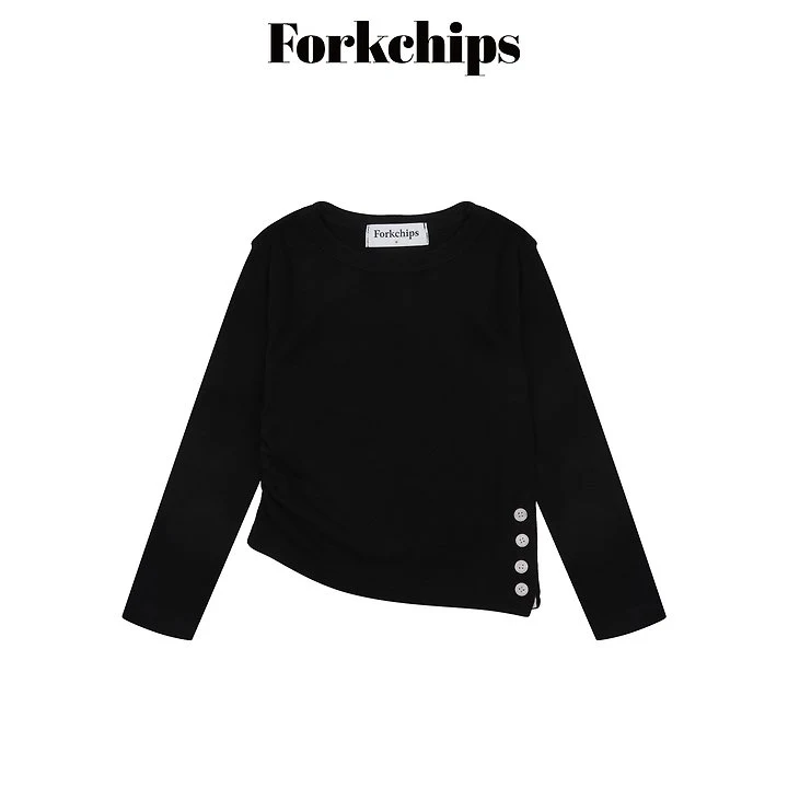 Fork Chips - Korean Children Fashion - #Kfashion4kids - Cocoa Henley Tee - 2