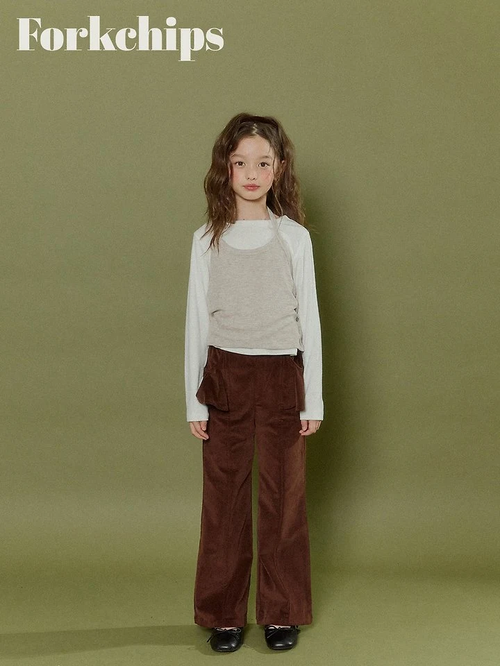 Fork Chips - Korean Children Fashion - #Kfashion4kids - Mocha Bustier - 12