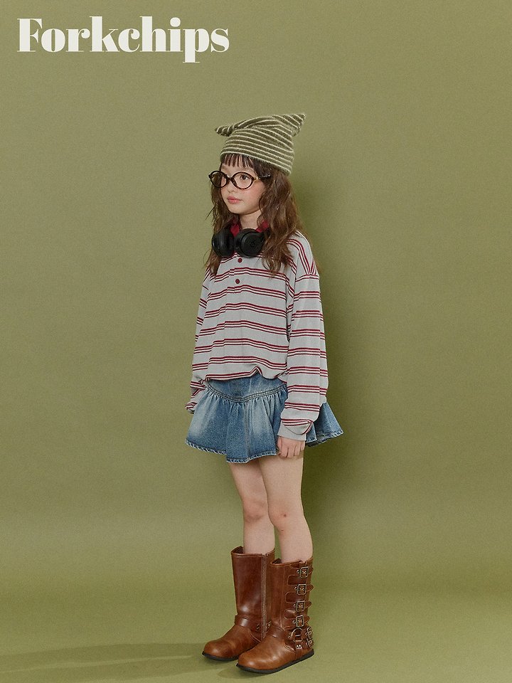 Fork Chips - Korean Children Fashion - #Kfashion4kids - Wiggle Button Skirt - 10