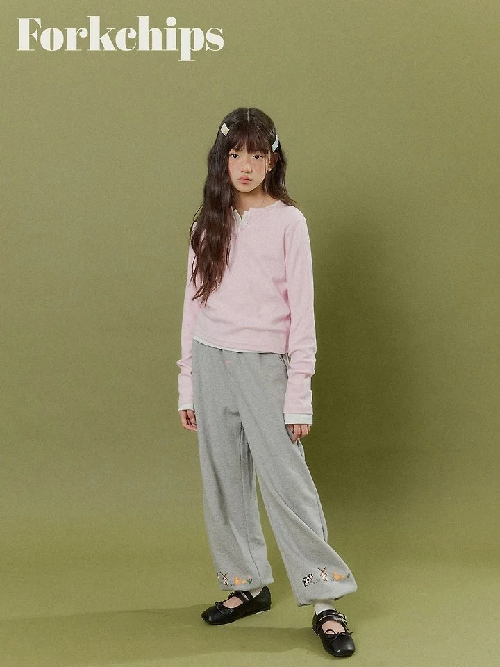 Fork Chips - Korean Children Fashion - #childofig - Peach Snap Tee - 9
