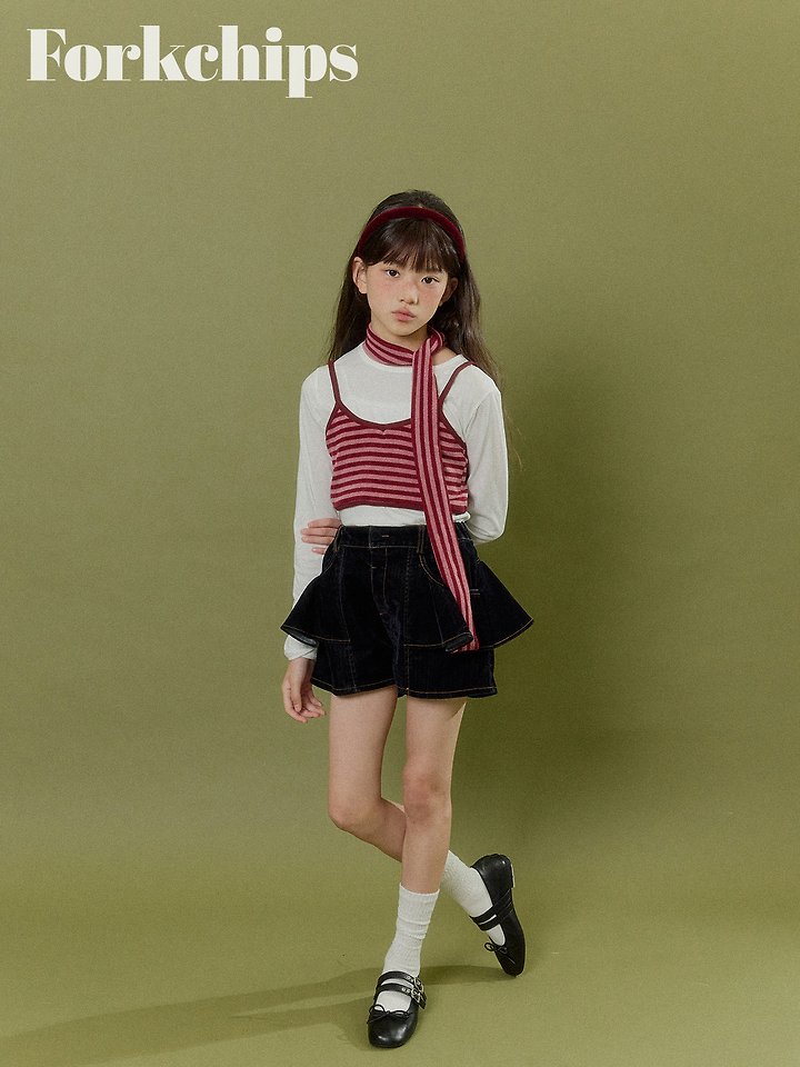 Fork Chips - Korean Children Fashion - #childofig - Bear Striped Sleeveless Top - 5