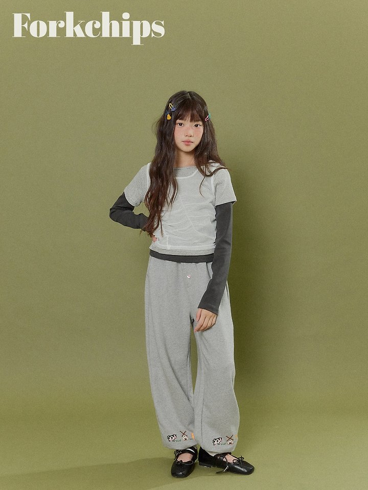 Fork Chips - Korean Children Fashion - #childofig - Farmer Wide Pants - 10