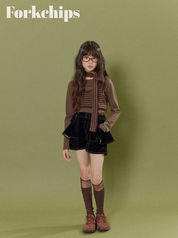 Fork Chips - Korean Children Fashion - #childofig - Velvet Flare Shorts - 9
