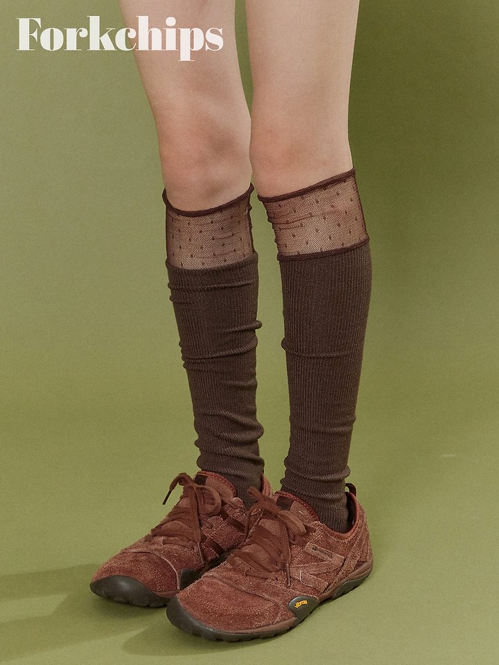 Fork Chips - Korean Children Fashion - #childofig - Polka Dot Mesh Socks - 10