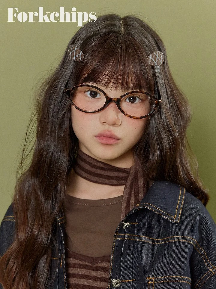 Fork Chips - Korean Children Fashion - #childrensboutique - Amber Check Hair Clip Set - 3