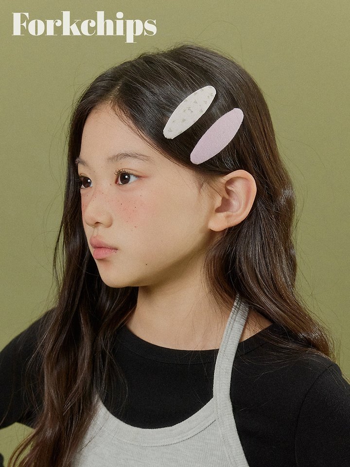 Fork Chips - Korean Children Fashion - #childrensboutique - Lavender Hair Clip Set - 2