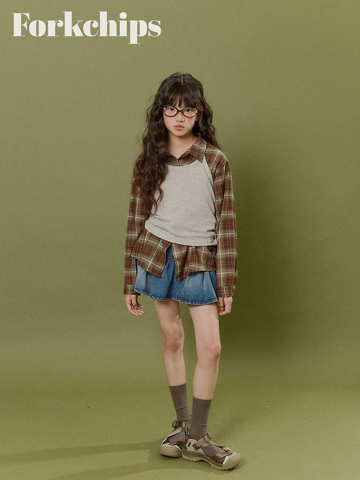 Fork Chips - Korean Children Fashion - #childrensboutique - Sonic Check Shirt - 5