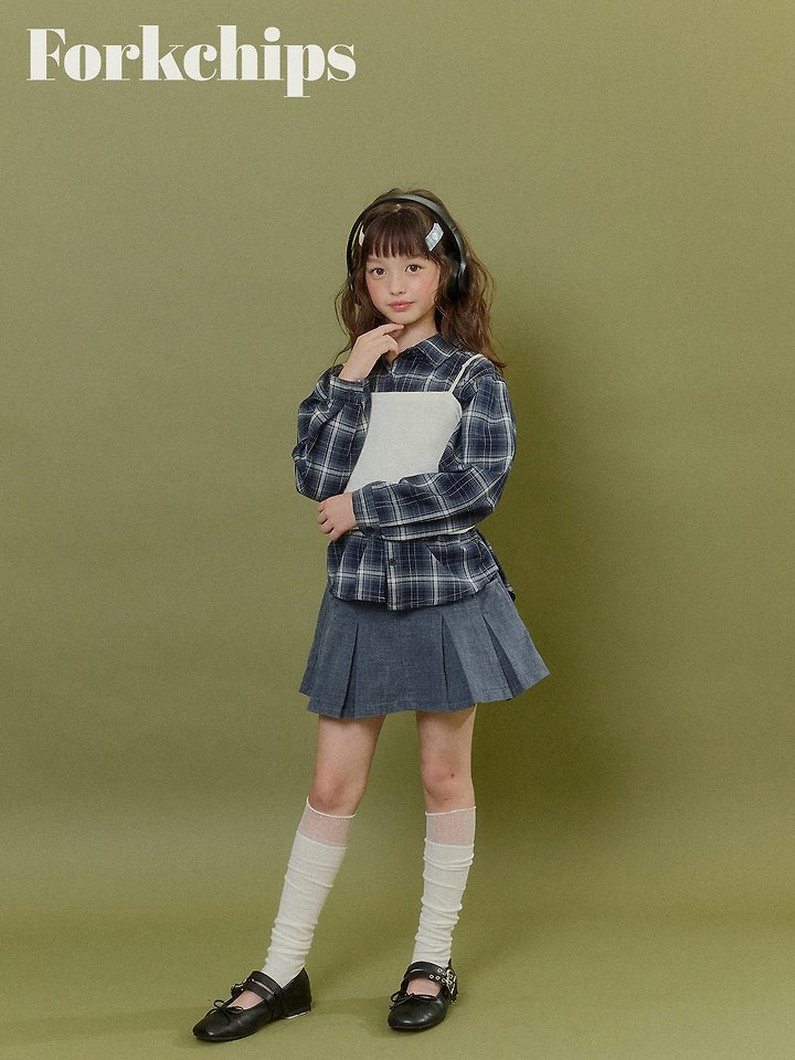 Fork Chips - Korean Children Fashion - #childofig - Harbor Pleated Skirt - 4