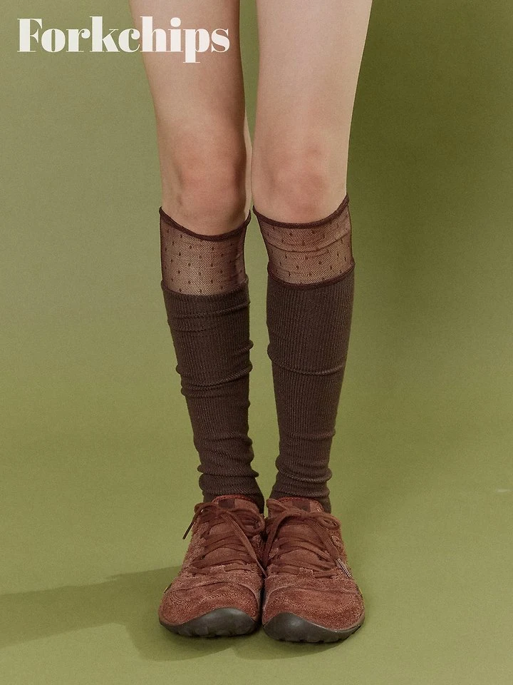 Fork Chips - Korean Children Fashion - #childrensboutique - Polka Dot Mesh Socks - 11