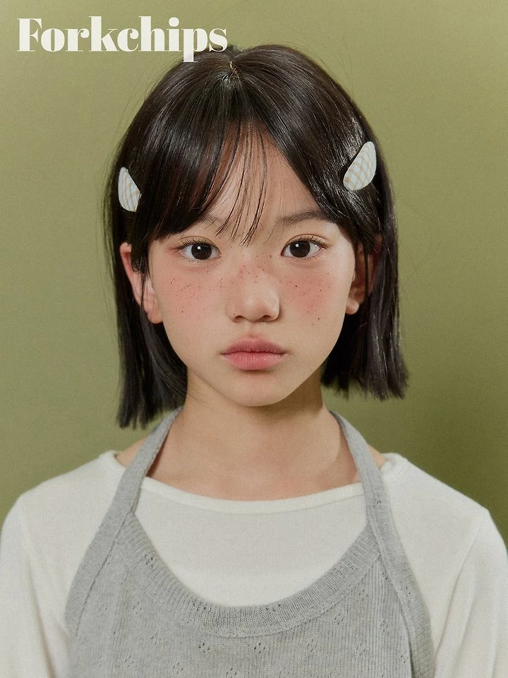 Fork Chips - Korean Children Fashion - #childrensboutique - Amber Check Hair Clip Set - 4