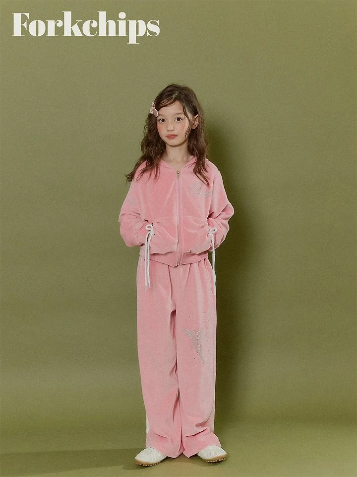 Fork Chips - Korean Children Fashion - #designkidswear - Oops Velour Zip-Up - 11