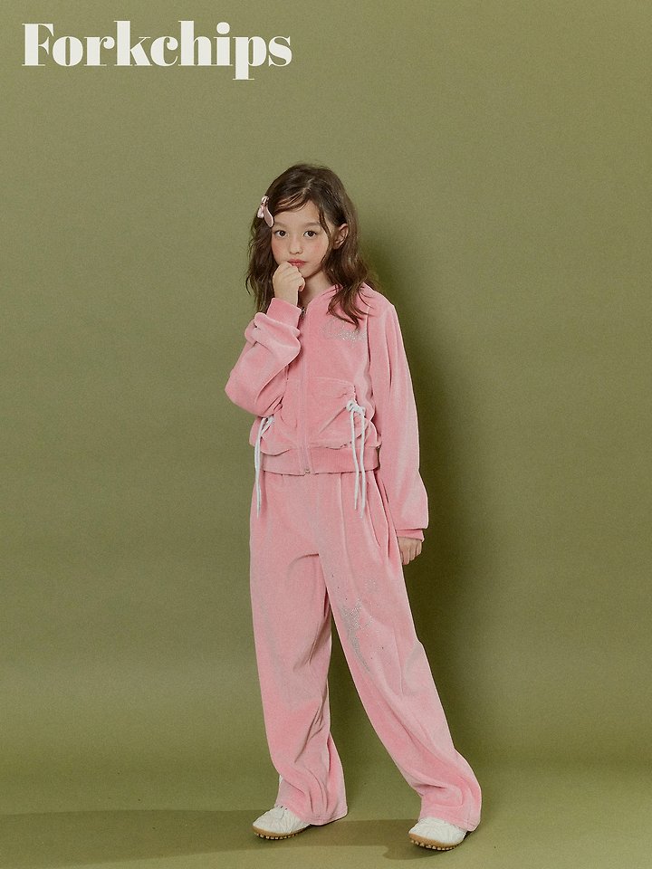 Fork Chips - Korean Children Fashion - #designkidswear - Oops Velour Pants - 10