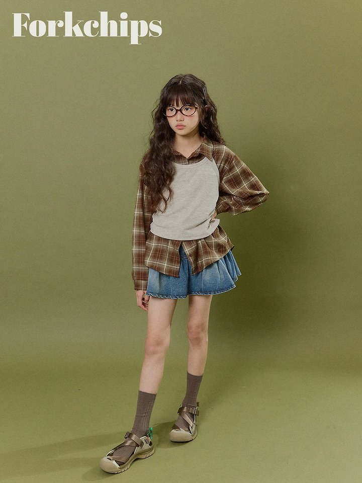 Fork Chips - Korean Children Fashion - #designkidswear - Sonic Check Shirt - 6