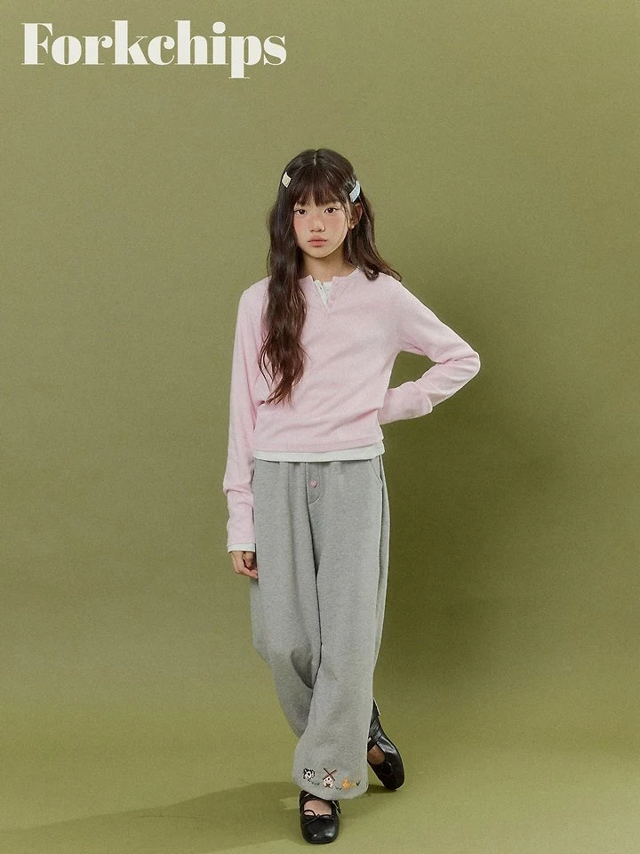 Fork Chips - Korean Children Fashion - #designkidswear - Peach Snap Tee - 11