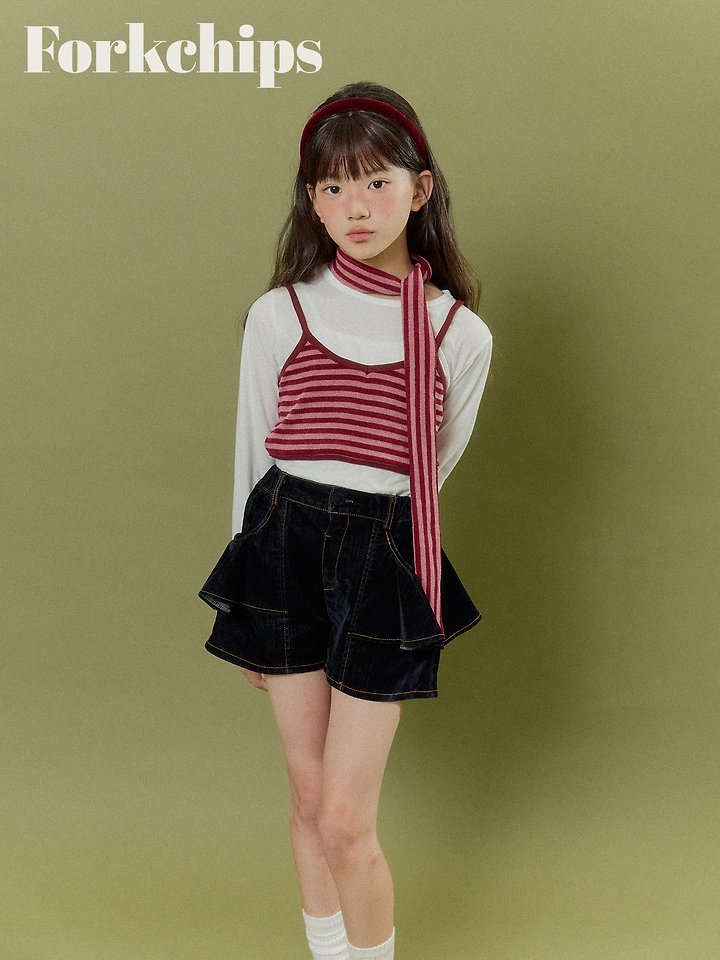 Fork Chips - Korean Children Fashion - #designkidswear - Bear Striped Sleeveless Top - 7