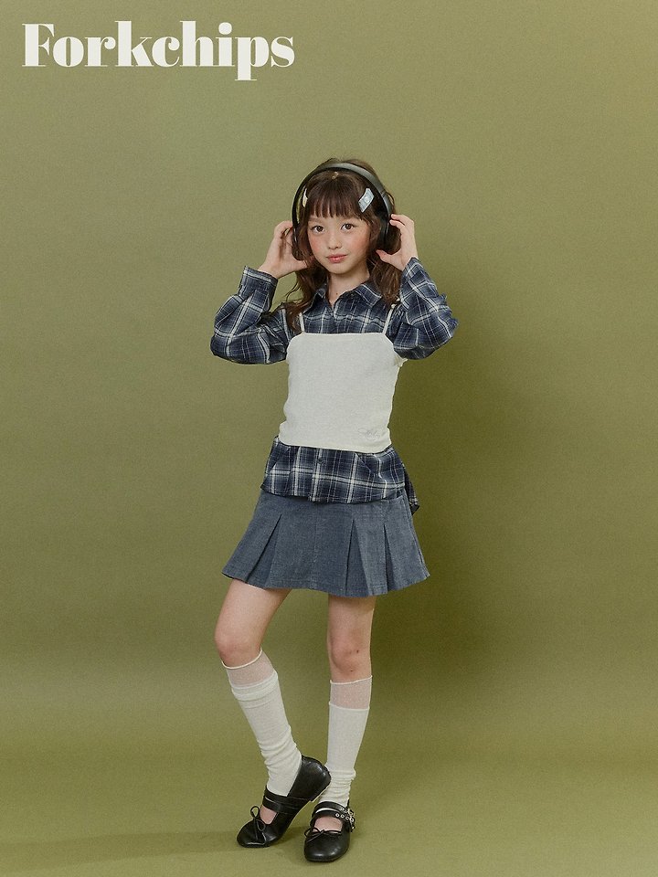 Fork Chips - Korean Children Fashion - #designkidswear - Harbor Pleated Skirt - 5