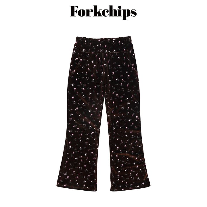 Fork Chips - Korean Children Fashion - #designkidswear - Bloom Velvet Pants - 2