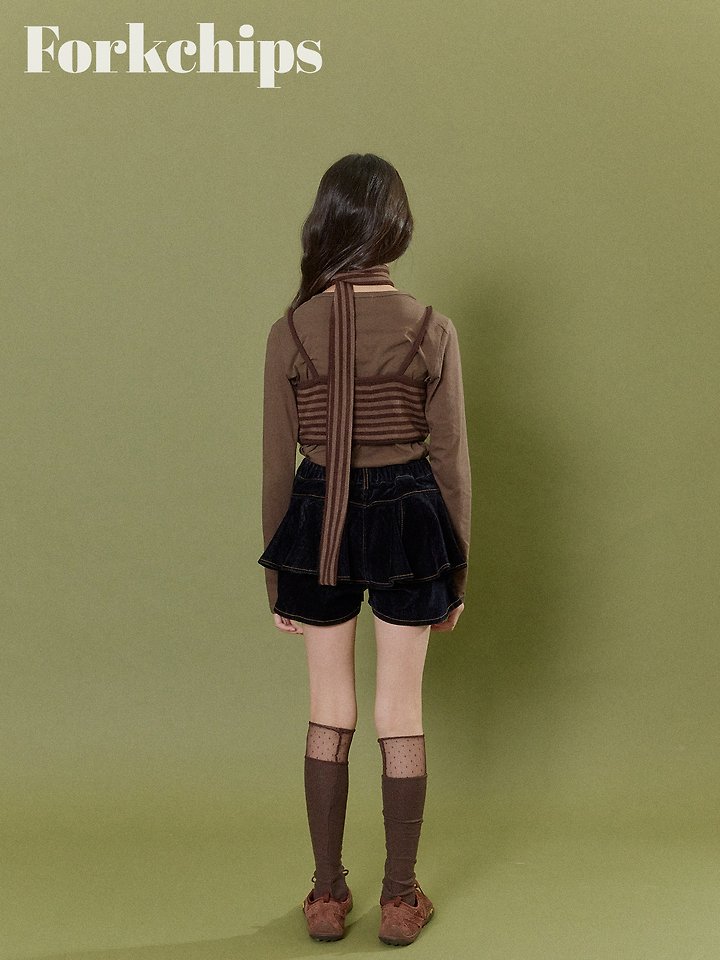 Fork Chips - Korean Children Fashion - #designkidswear - Velvet Flare Shorts - 11