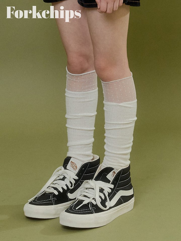 Fork Chips - Korean Children Fashion - #designkidswear - Polka Dot Mesh Socks - 12