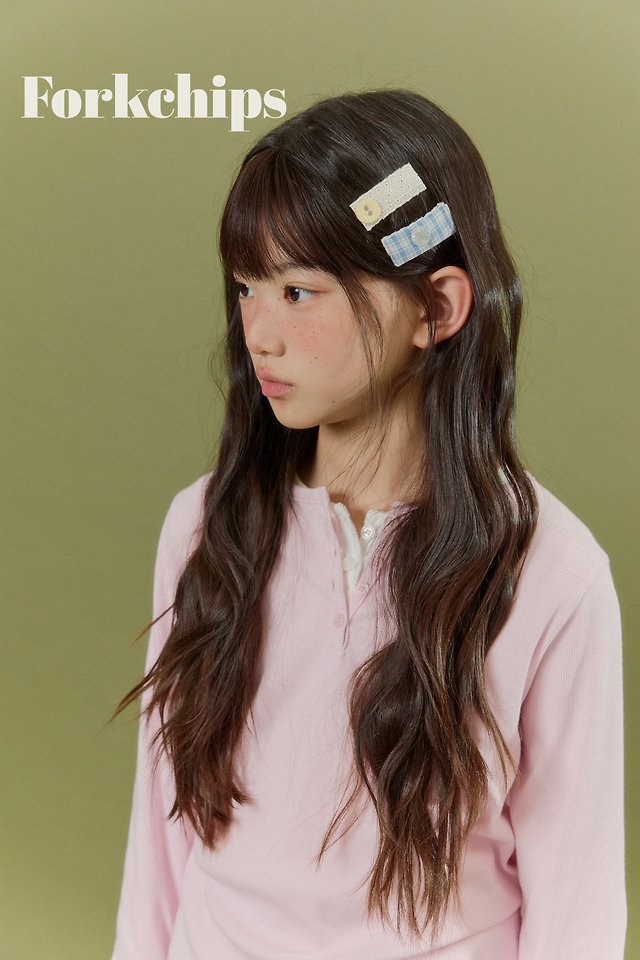 Fork Chips - Korean Children Fashion - #discoveringself - Oat Hair Clip Set - 3