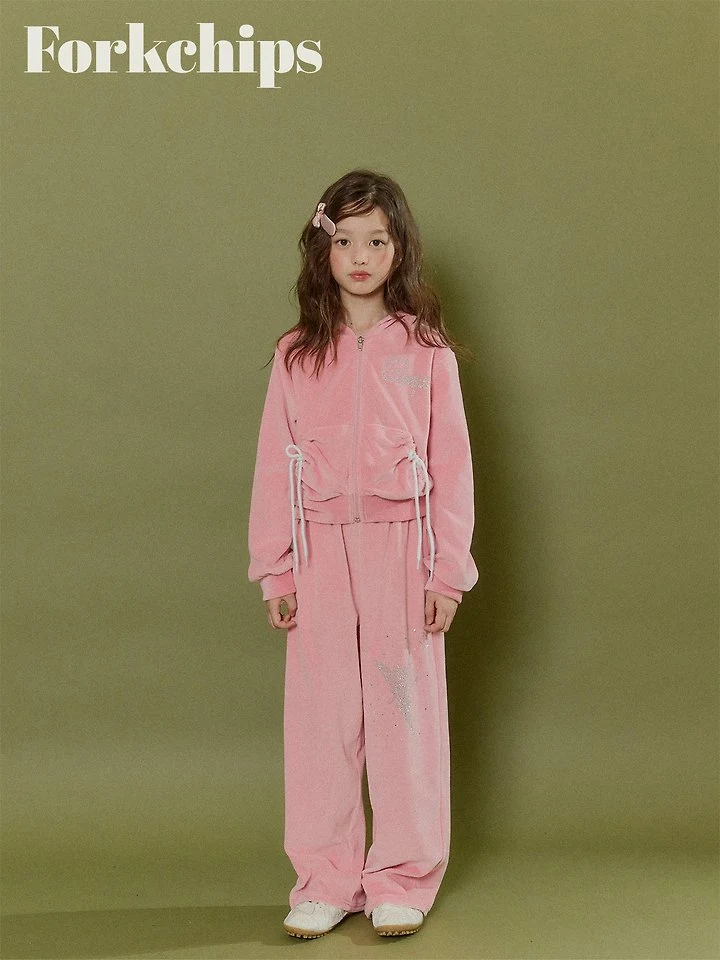 Fork Chips - Korean Children Fashion - #discoveringself - Oops Velour Zip-Up - 12