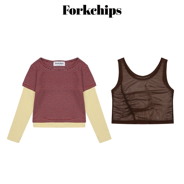 Fork Chips - Korean Children Fashion - #discoveringself - Vivid Layered Tee