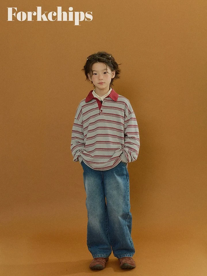 Fork Chips - Korean Children Fashion - #discoveringself - Canvas Denim Pants - 11