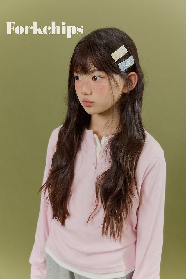 Fork Chips - Korean Children Fashion - #discoveringself - Oat Hair Clip Set - 4