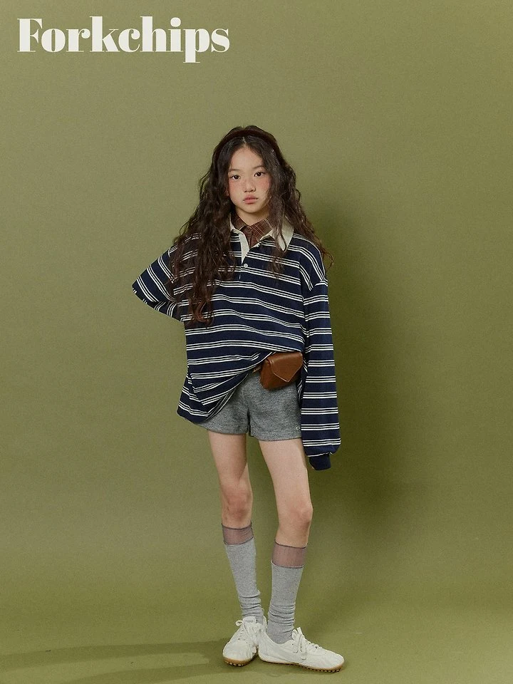 Fork Chips - Korean Children Fashion - #fashionkids - Dusty Collar Tee - 6