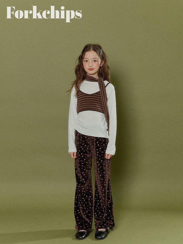 Fork Chips - Korean Children Fashion - #discoveringself - Bloom Velvet Pants - 4