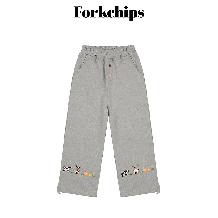 Fork Chips - Korean Children Fashion - #fashionkids - Farmer Wide Pants