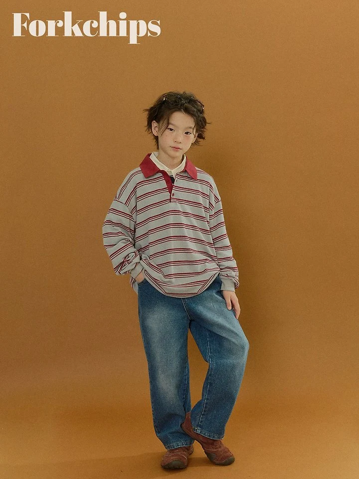 Fork Chips - Korean Children Fashion - #fashionkids - Canvas Denim Pants - 12