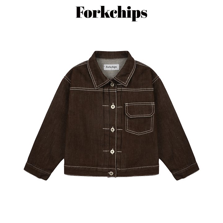 Fork Chips - Korean Children Fashion - #kidsshorts - Union Denim Jacket - 2