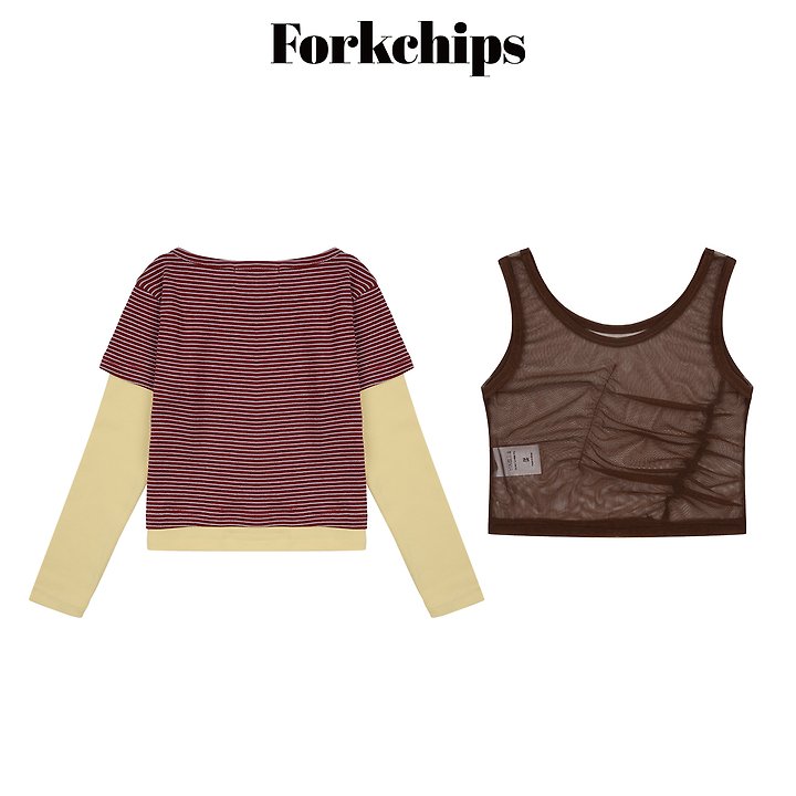 Fork Chips - Korean Children Fashion - #kidsshorts - Vivid Layered Tee - 3