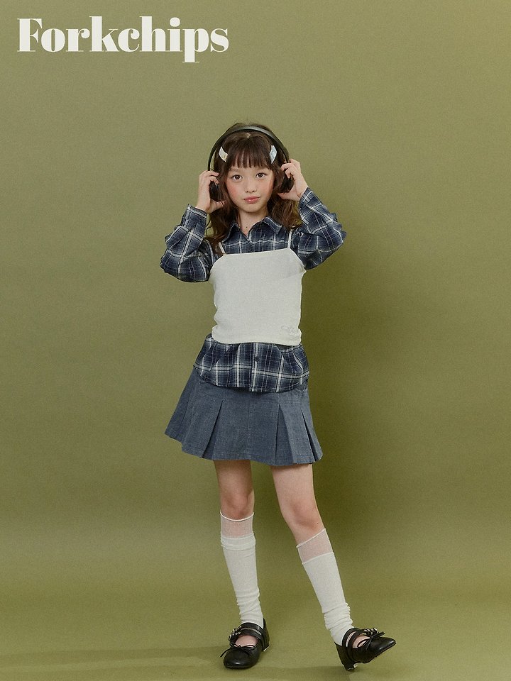 Fork Chips - Korean Children Fashion - #kidsshorts - Chic Stone Sleeveless Top - 12
