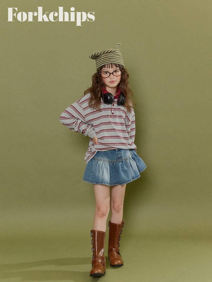 Fork Chips - Korean Children Fashion - #kidsshorts - Wiggle Button Skirt - 7