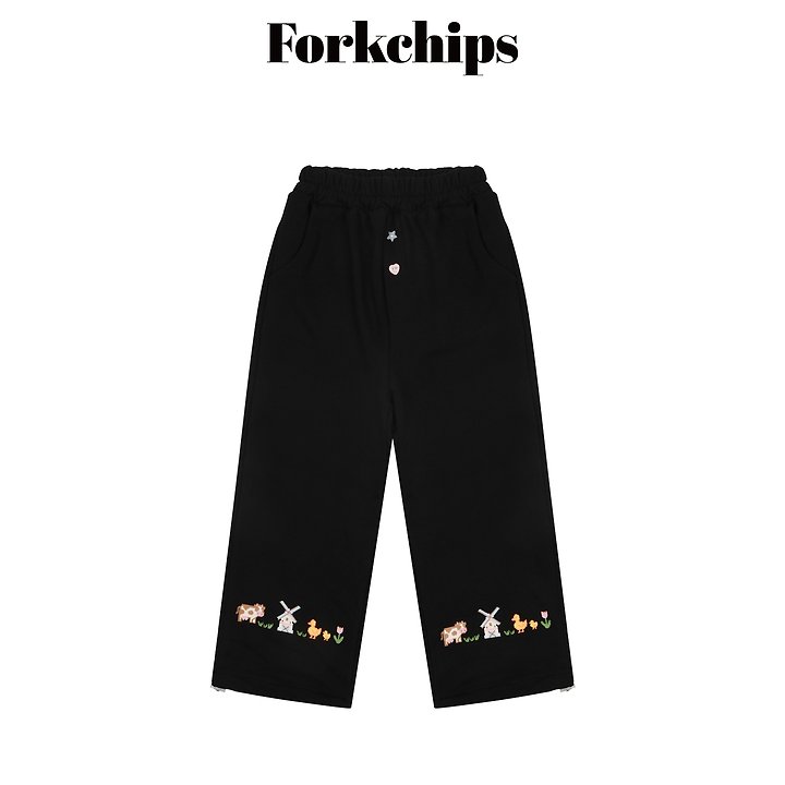 Fork Chips - Korean Children Fashion - #kidsshorts - Farmer Wide Pants - 2