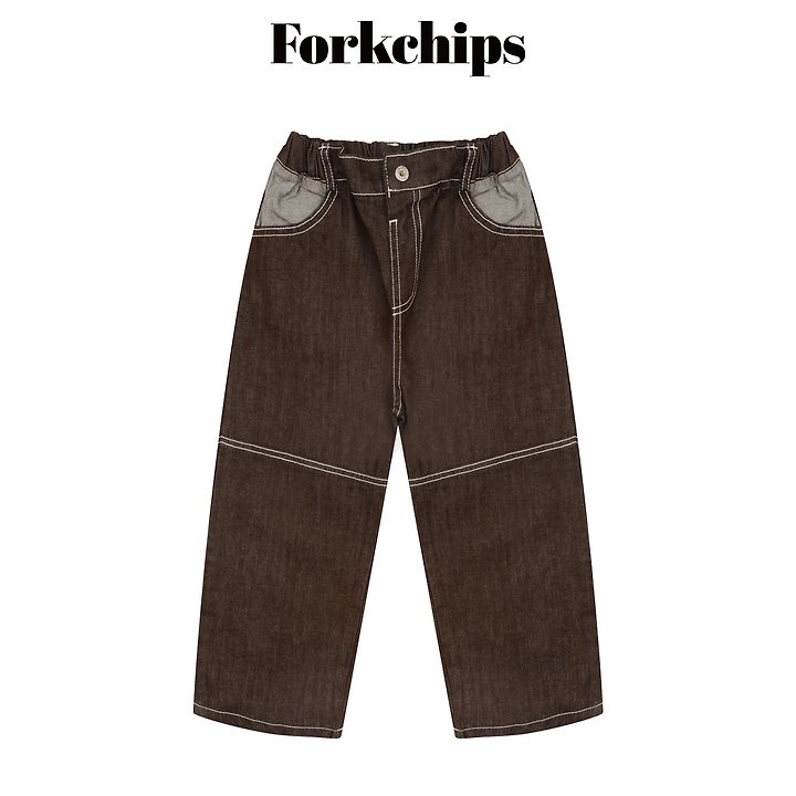 Fork Chips - Korean Children Fashion - #kidsstore - Union Roll-Up Pants - 2