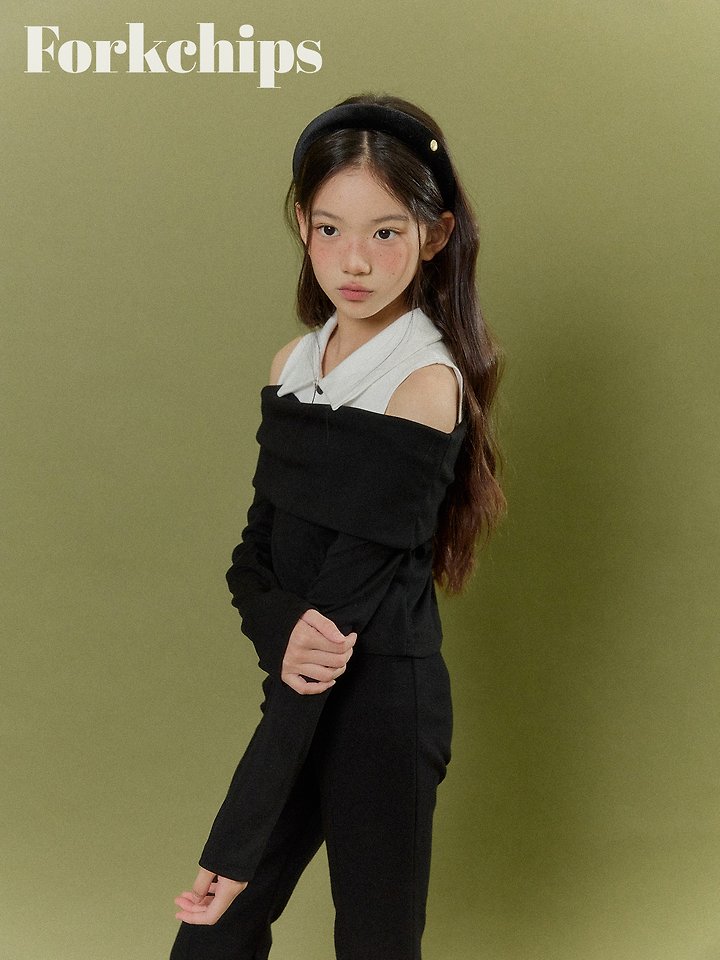 Fork Chips - Korean Children Fashion - #kidsstore - Maple Shoulder Tee - 5