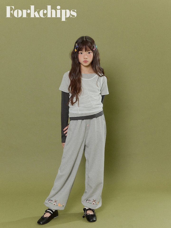 Fork Chips - Korean Children Fashion - #kidsshorts - Vivid Layered Tee - 4