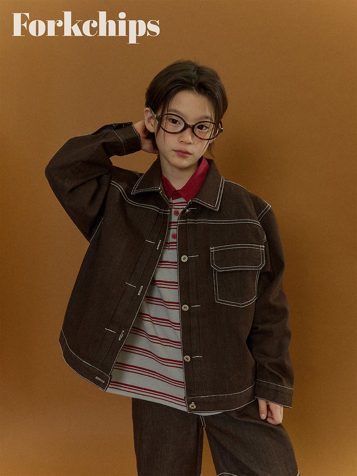 Fork Chips - Korean Children Fashion - #kidsstore - Union Denim Jacket - 4